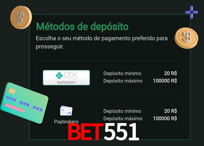 O cassino bet551 oferece uma grande variedade de métodos de pagamento